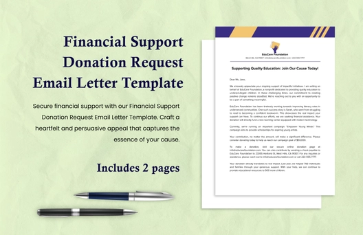 Financial Support Donation Request Email Letter Template