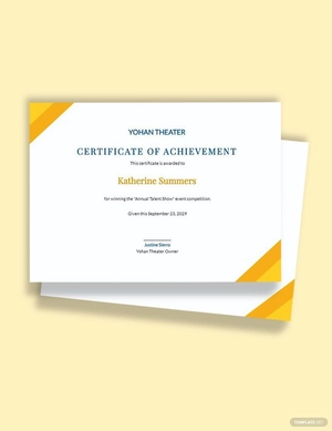 Talent Show Certificate Template