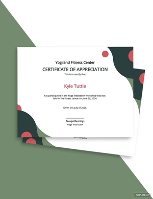 Yoga Participation Certificate Template