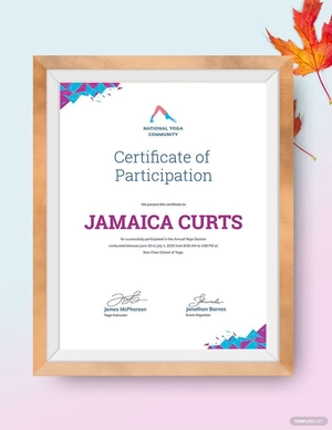 Modern Yoga Certificate Template