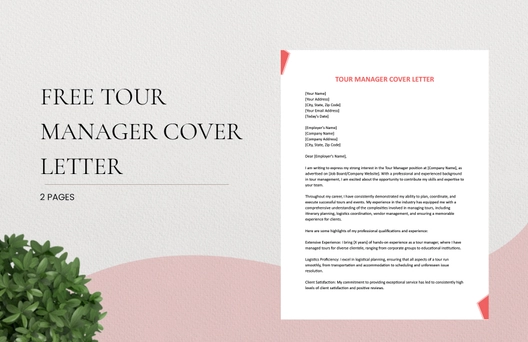 Tour Manager Cover Letter