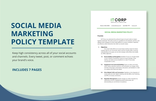 Social Media Marketing Policy Template