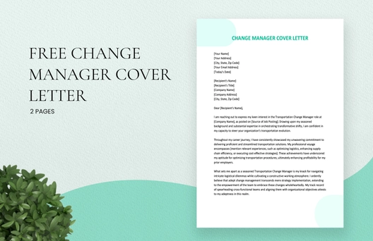 Change Manager Cover Letter