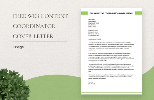 Web Content Coordinator Cover Letter