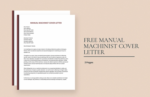 Manual Machinist Cover Letter