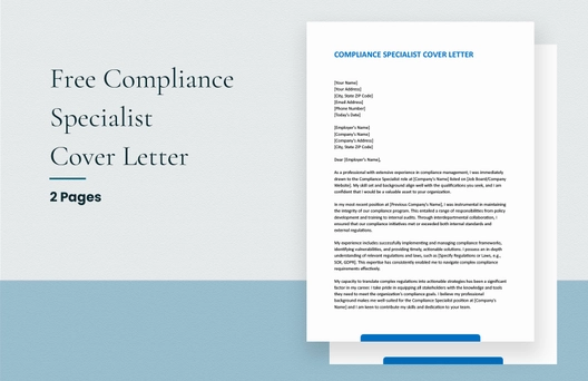 Compliance Specialist Cover Letter