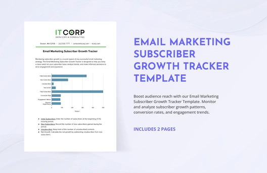 Email Marketing Subscriber Growth Tracker Template Email Marketing Subscriber Growth Tracker Template