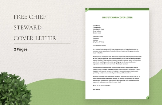Chief Steward Cover Letter