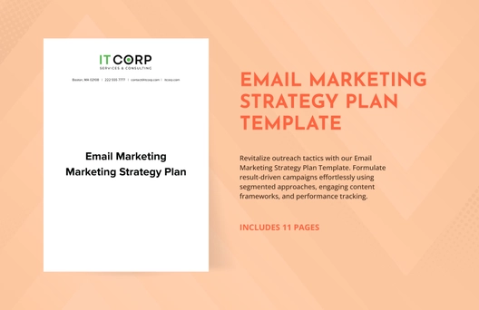 Email Marketing Marketing Strategy Plan Template