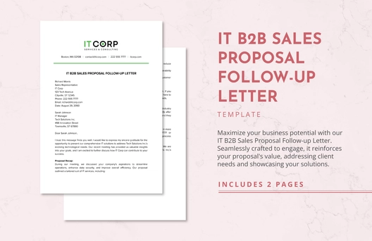 IT B2B Sales Proposal Follow-up Letter Template