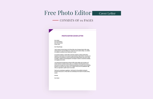 Photo Editor Cover Letter
