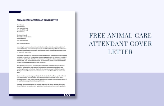 Animal Care Attendant Cover Letter