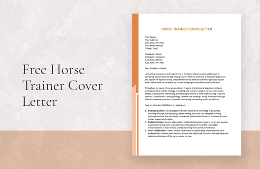 Horse Trainer Cover Letter