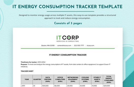 IT Energy Consumption Tracker Template IT Energy Consumption Tracker Template