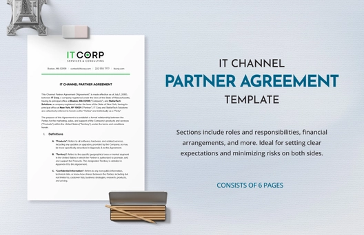 IT Channel Partner Agreement Template
