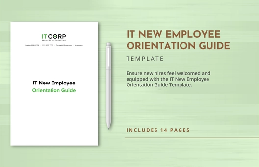IT New Employee Orientation Guide Template