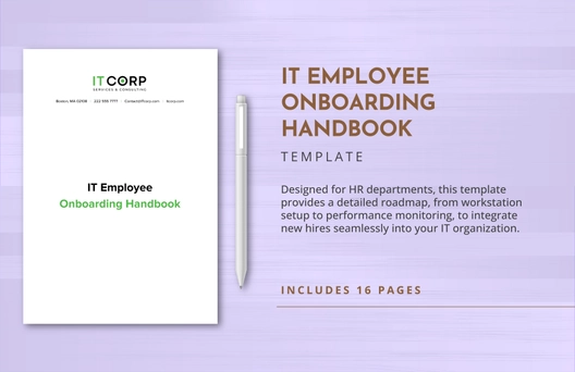 IT Employee Onboarding Handbook Template IT Employee Onboarding Handbook Template