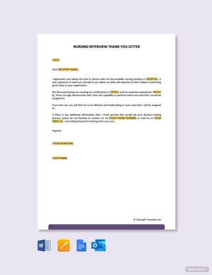 Nursing Interview Thank You Letter