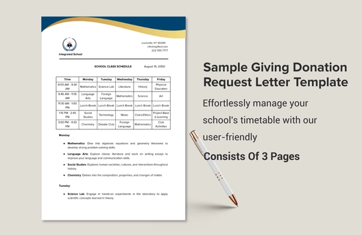 School Class Schedule Template School Class Schedule Template