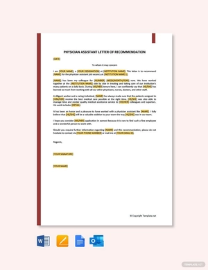 Physician Assistant Letter of Recommendation