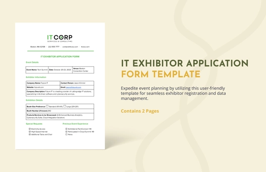 IT Exhibitor Application Form Template