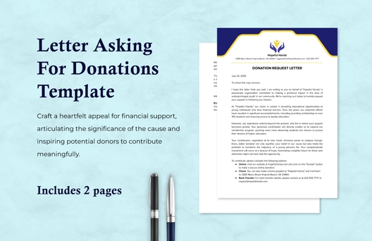 Letter Asking For Donations Template