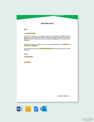 Relieving Letter