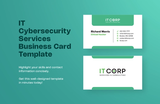 IT Cybersecurity Services Business Card Template