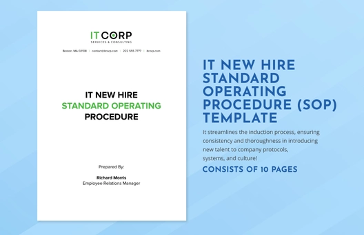 IT New Hire Standard Operating Procedure (SOP) Template