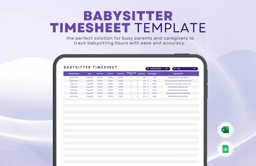 Babysitter Timesheet Template