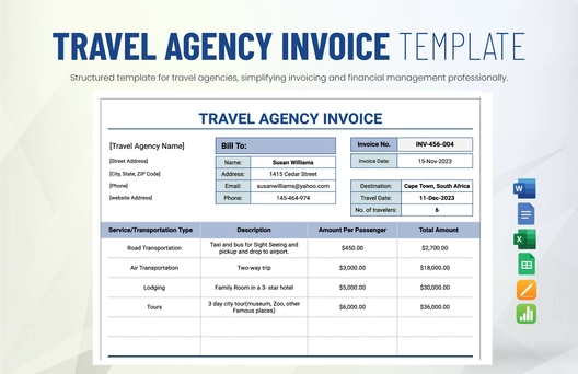 Travel Agency Invoice Template