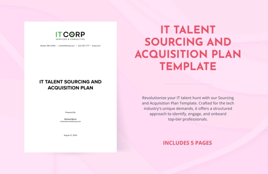 IT Talent Sourcing and Acquisition Plan Template