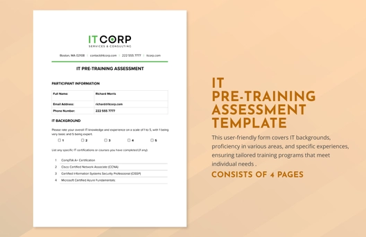 IT Pre-training Assessment Template