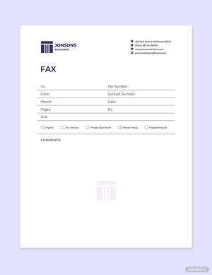 Law Firm Fax Paper Template