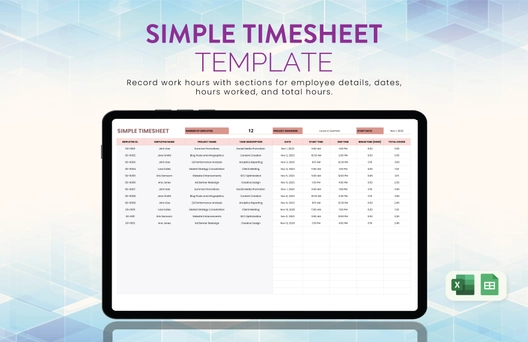 Simple Timesheet Template