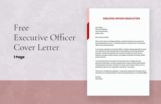 Executive Officer Cover Letter