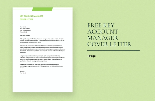 Key Account Manager Cover Letter