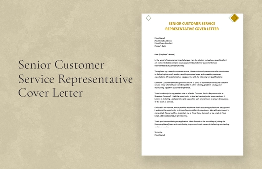 Senior Customer Service Representative Cover Letter