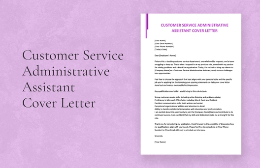 Customer Service Administrative Assistant Cover Letter