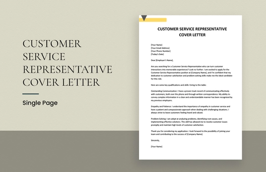 Customer Service Representative Cover Letter