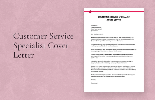 Customer Service Specialist Cover Letter