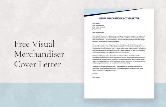Visual Merchandiser Cover Letter Visual Merchandiser Cover Letter