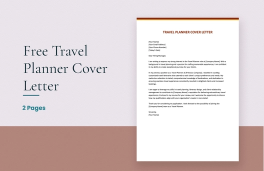 Travel Planner Cover Letter