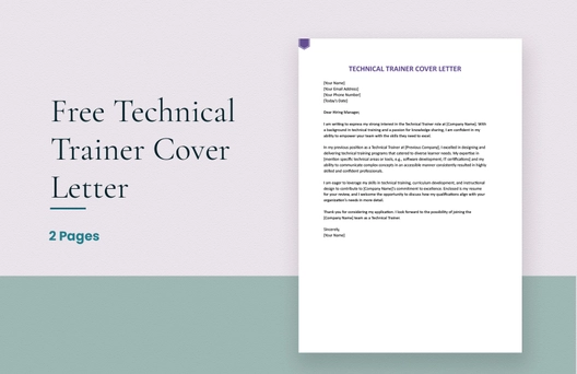 Technical Trainer Cover Letter