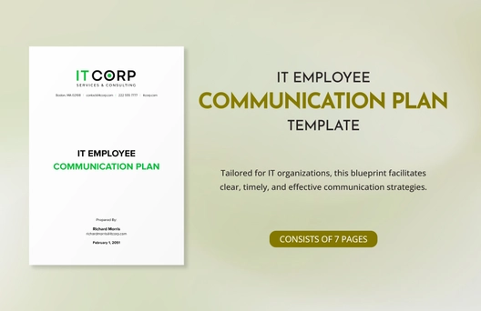 IT Employee Communication Plan Template