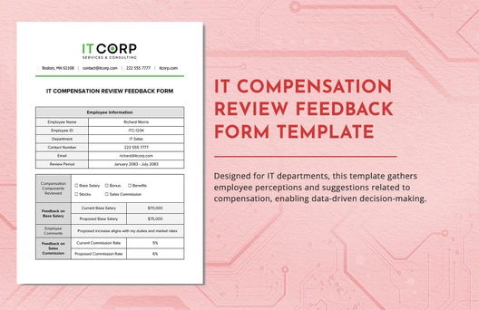 IT Compensation Review Feedback Form Template
