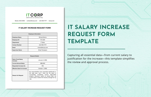IT Salary Increase Request Form Template