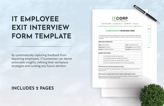 IT Employee Exit Interview Form Template IT Employee Exit Interview Form Template