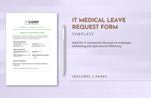 IT Medical Leave Request Form Template