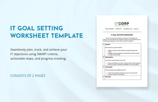 IT Goal Setting Worksheet Template